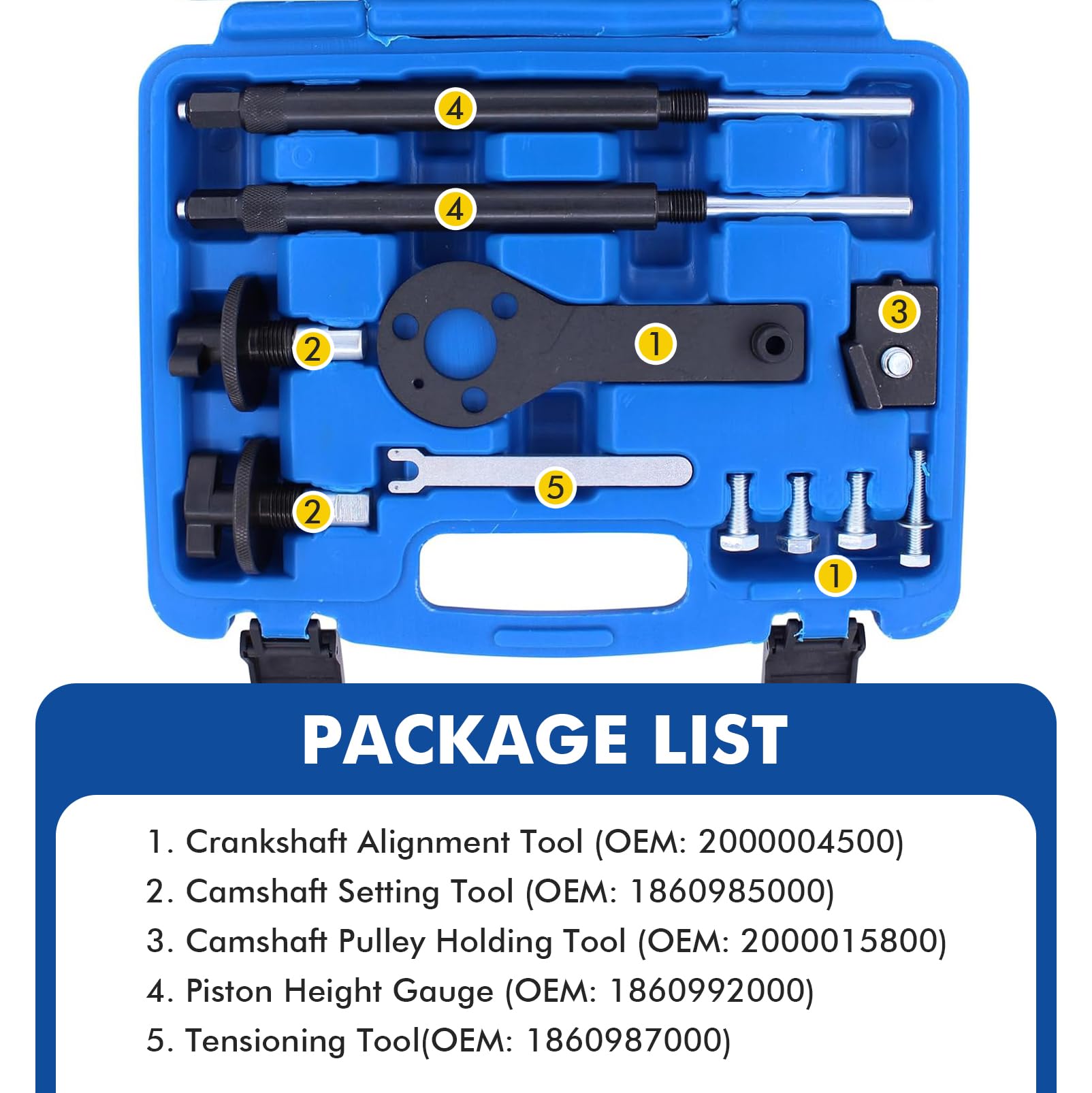 Kit de Herramientas de Sincronización de Alineación del árbol de Levas del Motor Compatible con FIAT, Alfa Romeo, Lancia 1.2 16V, 1.4 16V, T-Jet, Conjunto de Herramientas de Sincronización del Motor