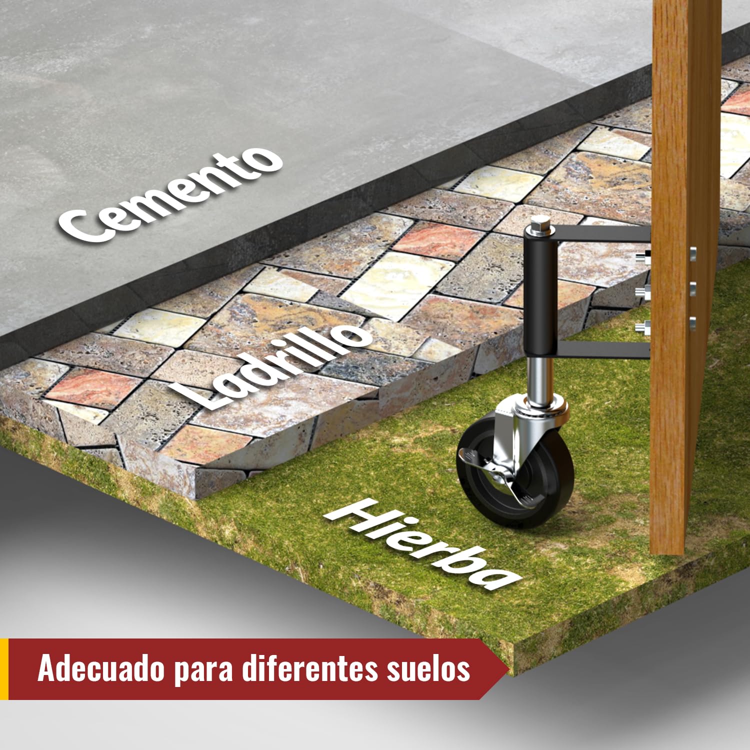 HOLKIE Rueda de puerta resistente de 100 mm rueda con muelle para puerta ruote giratoria para portón de madera y valla capacidad 100 kg Negra (2 piezas)