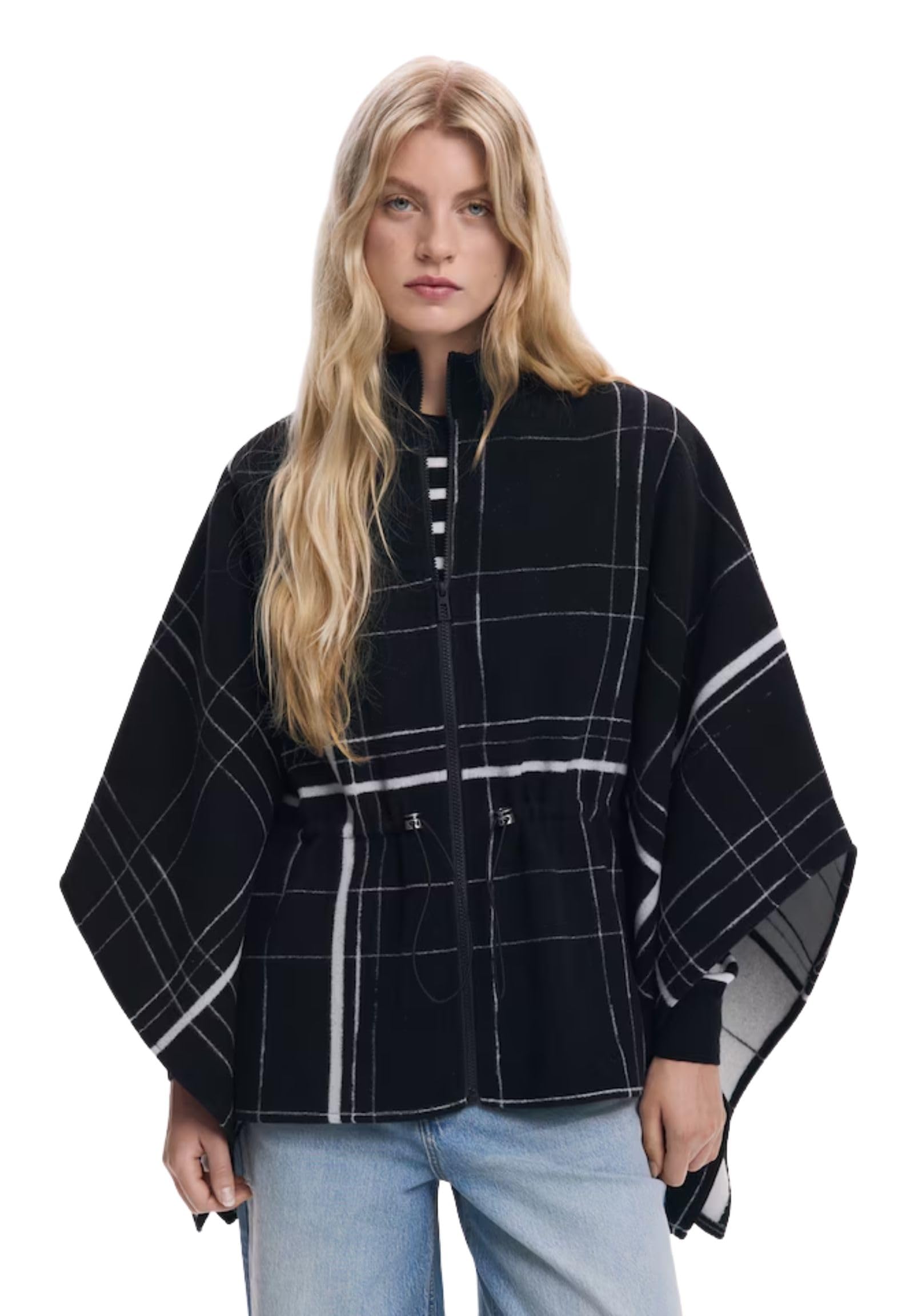 Desigual PONCHO_CUADROS ALDAMA, 2000 BLACK, U