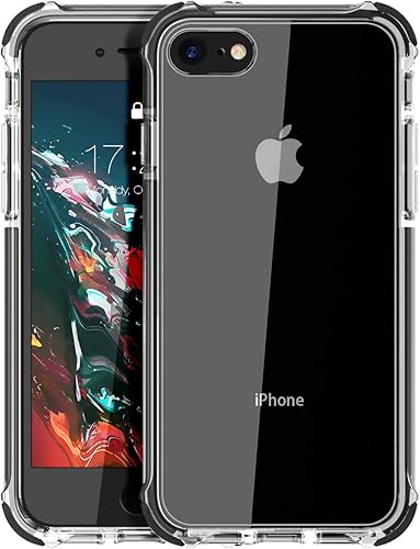 MATEPROX Funda compatible con iPhone Se 2022, iPhone SE 2020, iPhone 8, iPhone 7, funda transparente, resistente, antiarañazos, antiarañazos, a