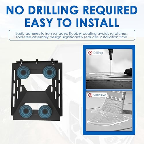 Miniatura 3 de Mini Magnetic Suction Cup Car Mount Kit, Rubber Coated Weather Resistant Sunroof Holder Signal Receiver, Universal Quick-Release System for Car RV