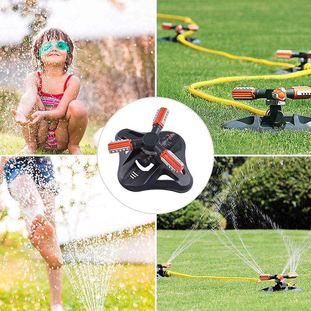 Arroseur de Jardin, Arrosage Automatique Arroseur, Arroseur de Pelouse Automatique Rotatif 360°, 3 Bras Arrosage Irrigation, Système d'Irrigation d’Arrosage, pour Gazon Jardin Pelouse