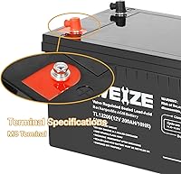 Vista 3 de WEIZE AGM - Batería 4D de tamaño grupal, batería de ciclo profundo de 12 voltios y 200 Ah perfecta para RV, caravana, campamento, remolques