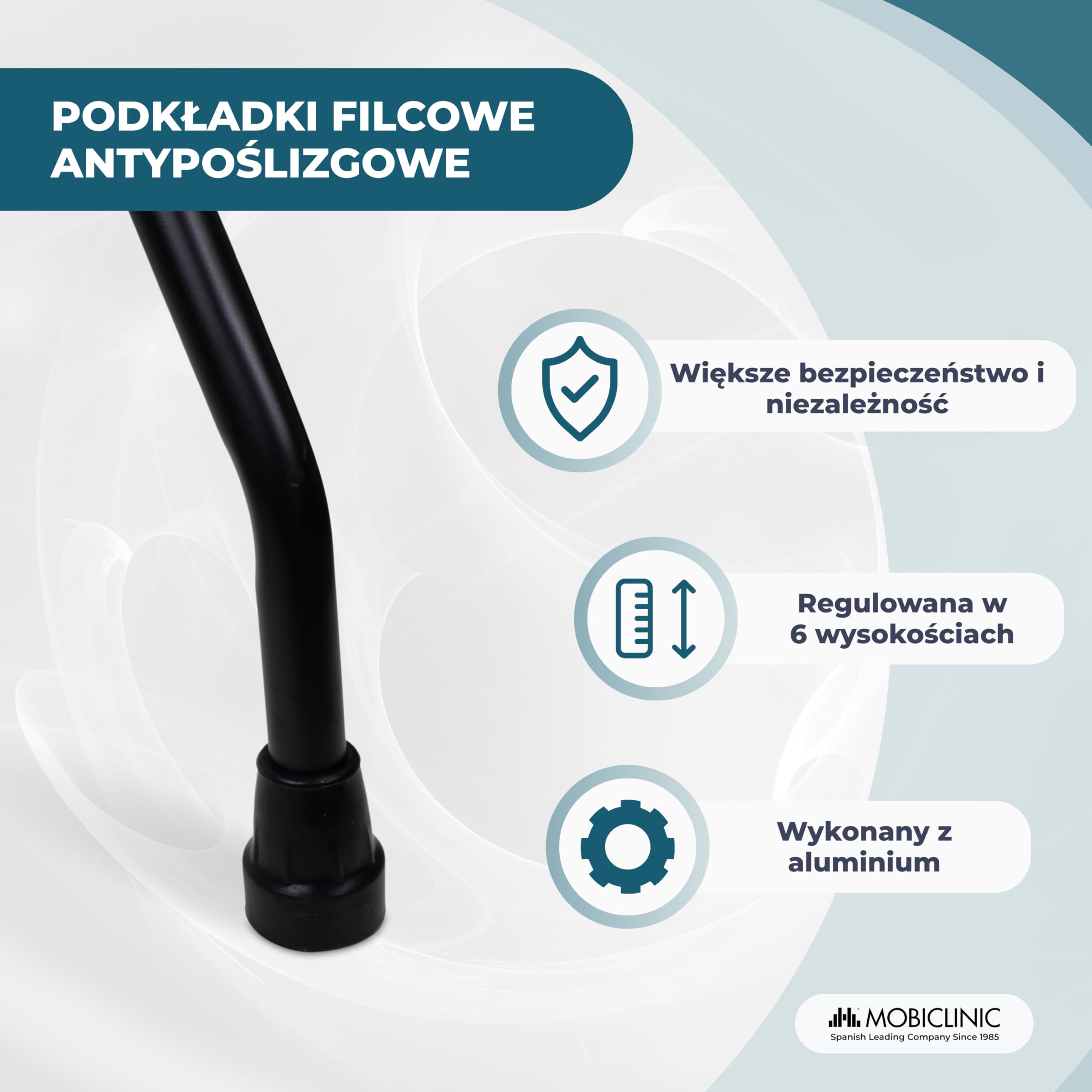 Mobiclinic®, Składany Chodzik, Regulowany, Ergonomiczne Uchwyty, Antypoślizgowe Końcówki, z Siedziskiem i 2 Kółkami, Lekki, Wytrzymały, Stalowy, Emérita, Czarny