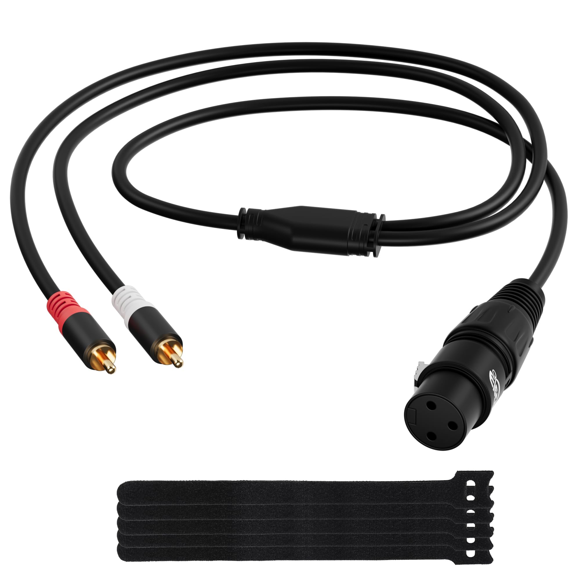 Elecan 3-Pin XLR Female to 2 RCA Male Y Splitter Adapter Cable 6 Ft, Unbalanced Dual RCA to XLR Microphone Stereo Audio Interconnect Cable Patch Cord