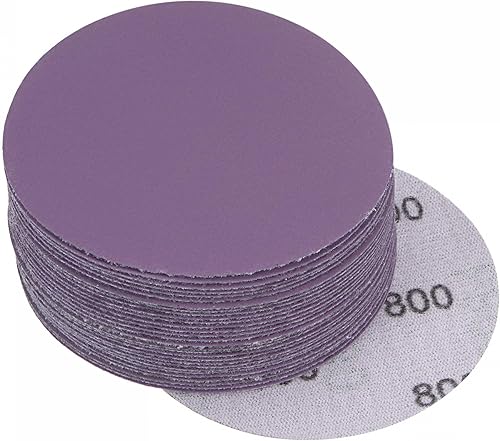 Miniatura 10 de uxcell 30 discos de lijado morados de 3 pulgadas, 1200 granos, gancho y bucle, papel de arena profesional de óxido de aluminio, pulido húmedo y seco