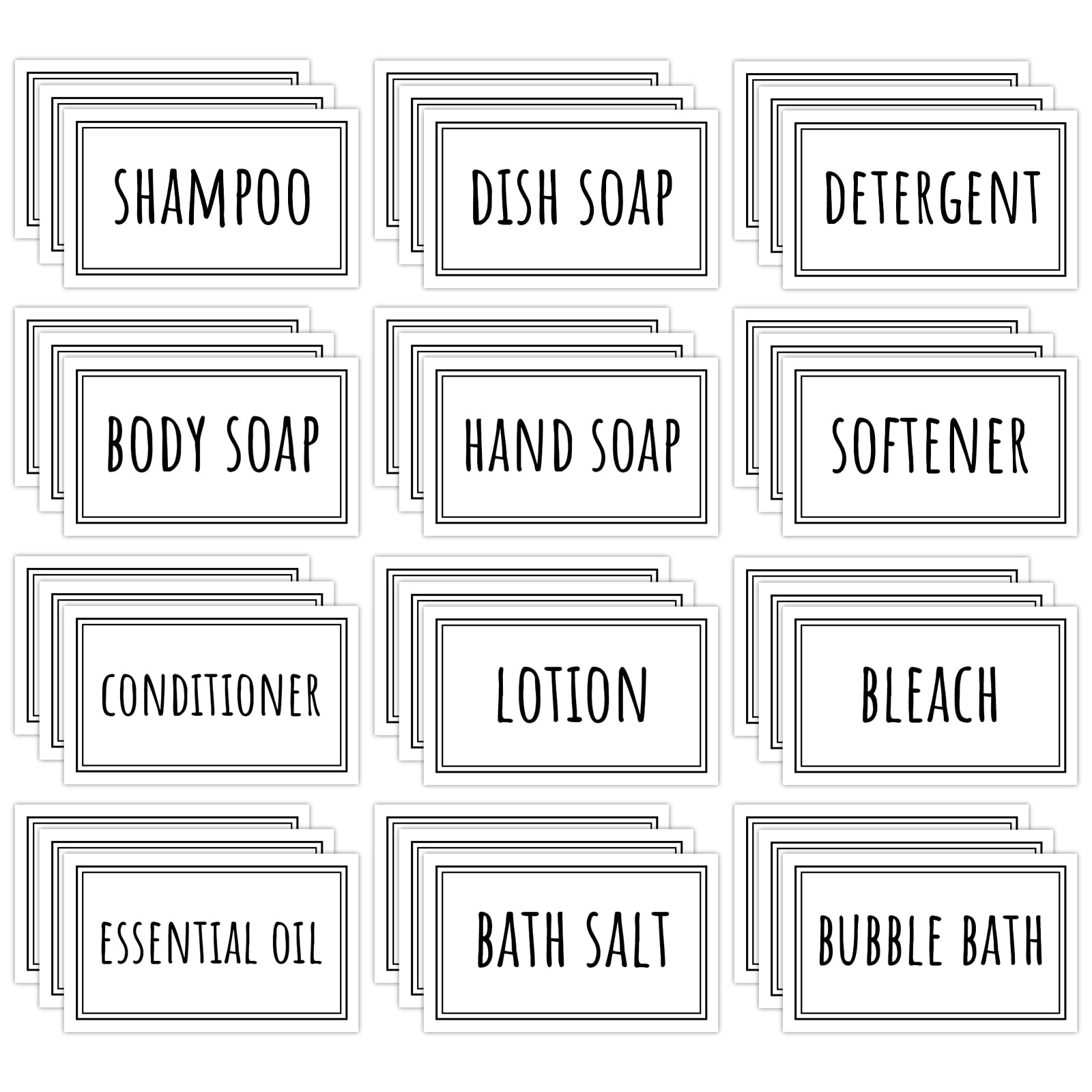 Segbeauty Waterproof Labels for Bottles, 36PCS Laundry Labels Bathroom Labels for Organizing, Self-Adhesive Removable Cleaning Label Soap Stickers for Bathroom Kitchen Laundry House Organization