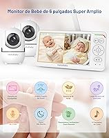 Vista 3 de HelloBaby - Monitor de bebé con 2 cámaras, primera pantalla dividida IPS de 6 pulgadas, pantalla y cámaras dobles, sin WiFi, batería de 30 horas