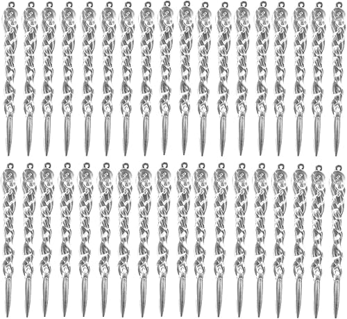 MIAO JIN 48 piezas de plástico colgantes de Icicles colgantes colgantes para árbol de Navidad decoración de fiesta de boda transparencia