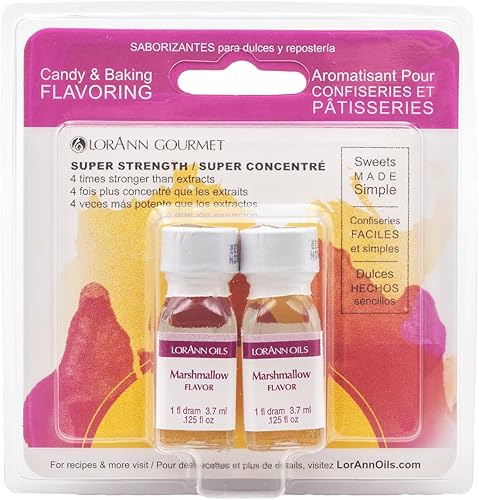 LorAnn Marshmallow SS Flavor, 1 botella de dram (0.0125 fl oz - 0.1 fl oz - 1 cucharadita) 2 unidades ampolladas
