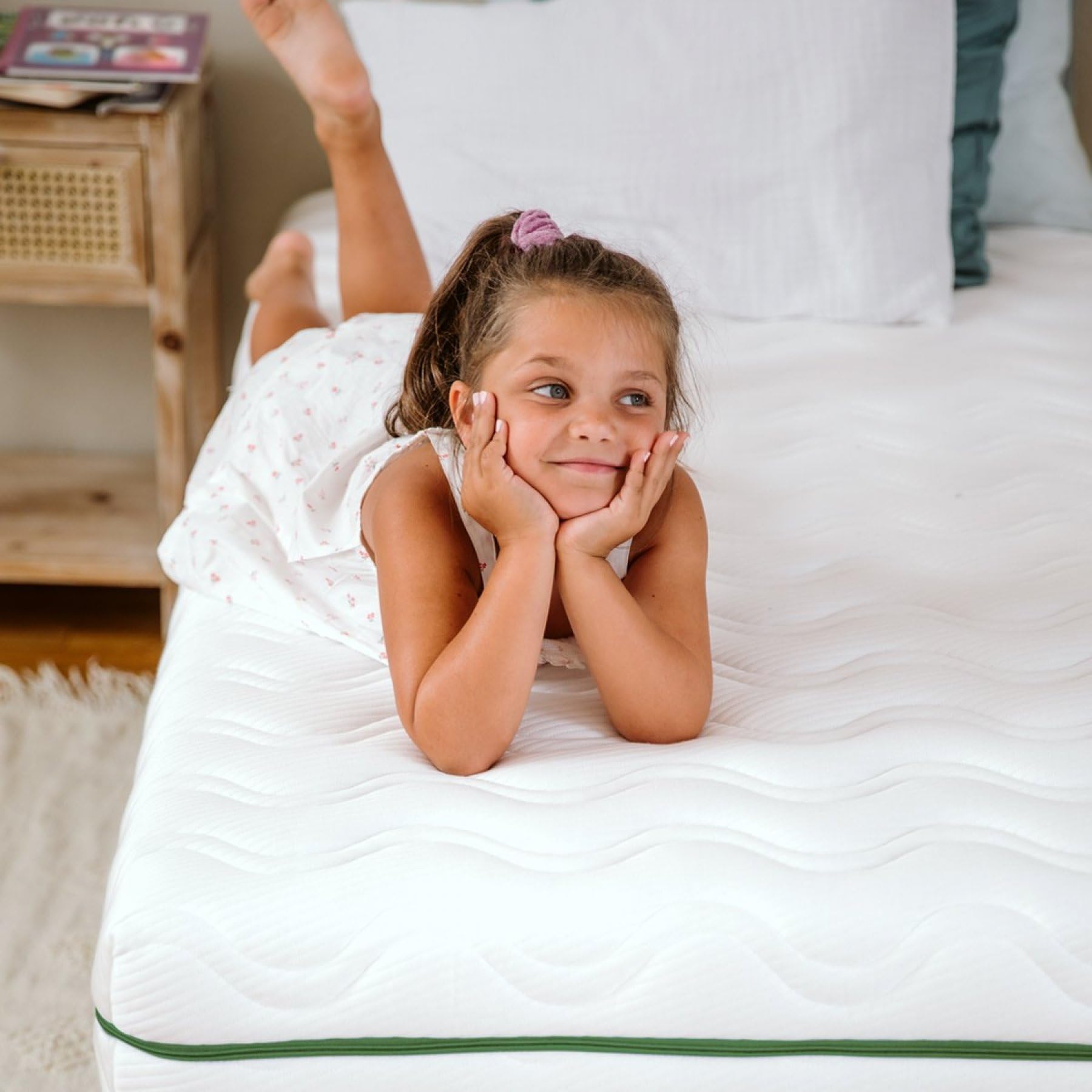 Kadolis Matelas Enfant 90x190x17 cm Aloe R – Matelas Enfant évolutif – Déhoussable – sans Traitement Chimique - Certifié Oeko-TEX®