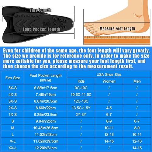 Miniatura 7 de W WSTOO Streamlined Training Short Swimming Flippers in Silicone for Kids Adults Men and Women for Swimming Snorkeling and Diving