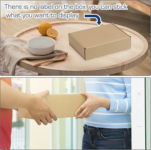 Miniatura 7 de Paquete de 25 cajas de envío, 7 x 4 x 2 pulgadas, caja pequeña de cartón corrugado para envíos de negocios, regalos, decoraciones, papel kraft marrón