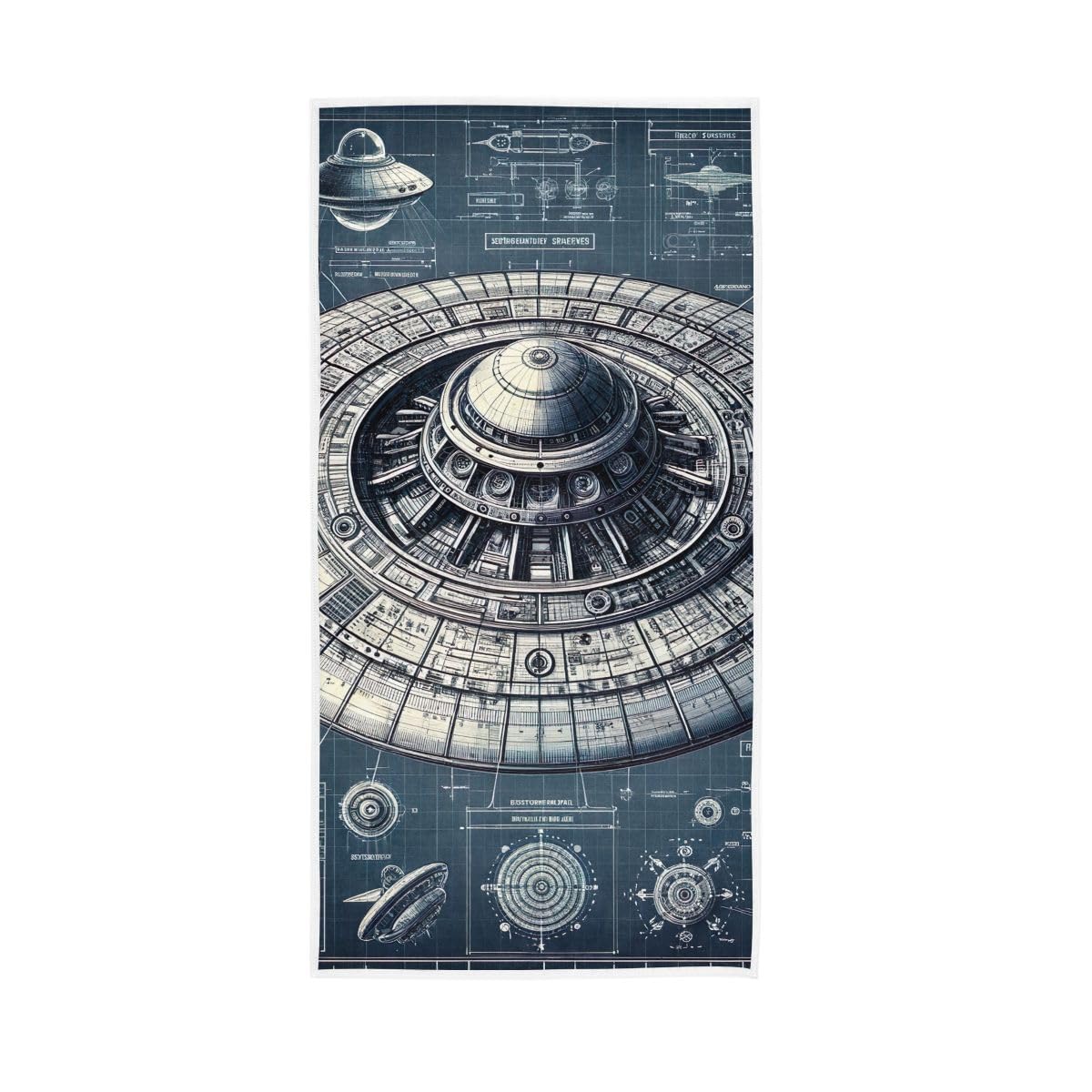 LSRCPD Mechanical UFO Hand Towels, 15 x 30 Inches, Soft Highly Absorbent Towels for Bathroom Gym Hotel