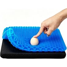Extra Thick Gel Seat Cushion for Long Sitting, 16.5" x 14.5" x 2.4", Cooling Breathable Honeycomb Design for Pressure Relief, Gel Pad for Wheelchair, Car &amp; Office Chair, Truck (16.5" x 14.5" x 2.4")