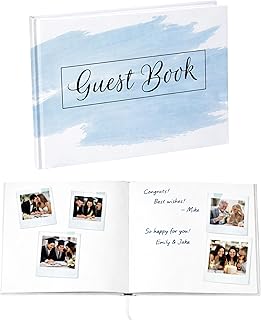 Dusty Blue Wedding Guest Book Hardcover Polaroid Album Photo Guestbook Bridal Shower