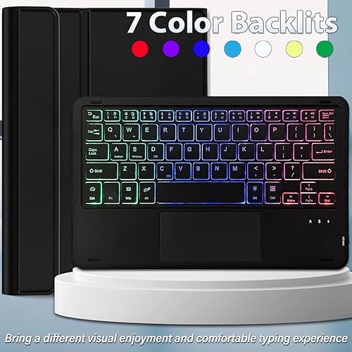 Miniatura 5 de Funda de teclado retroiluminado con panel táctil para Lenovo Tab P11 2ª generación de 11.5 pulgadas (TB350FU / TB350XU) 2023, teclado inalámbrico