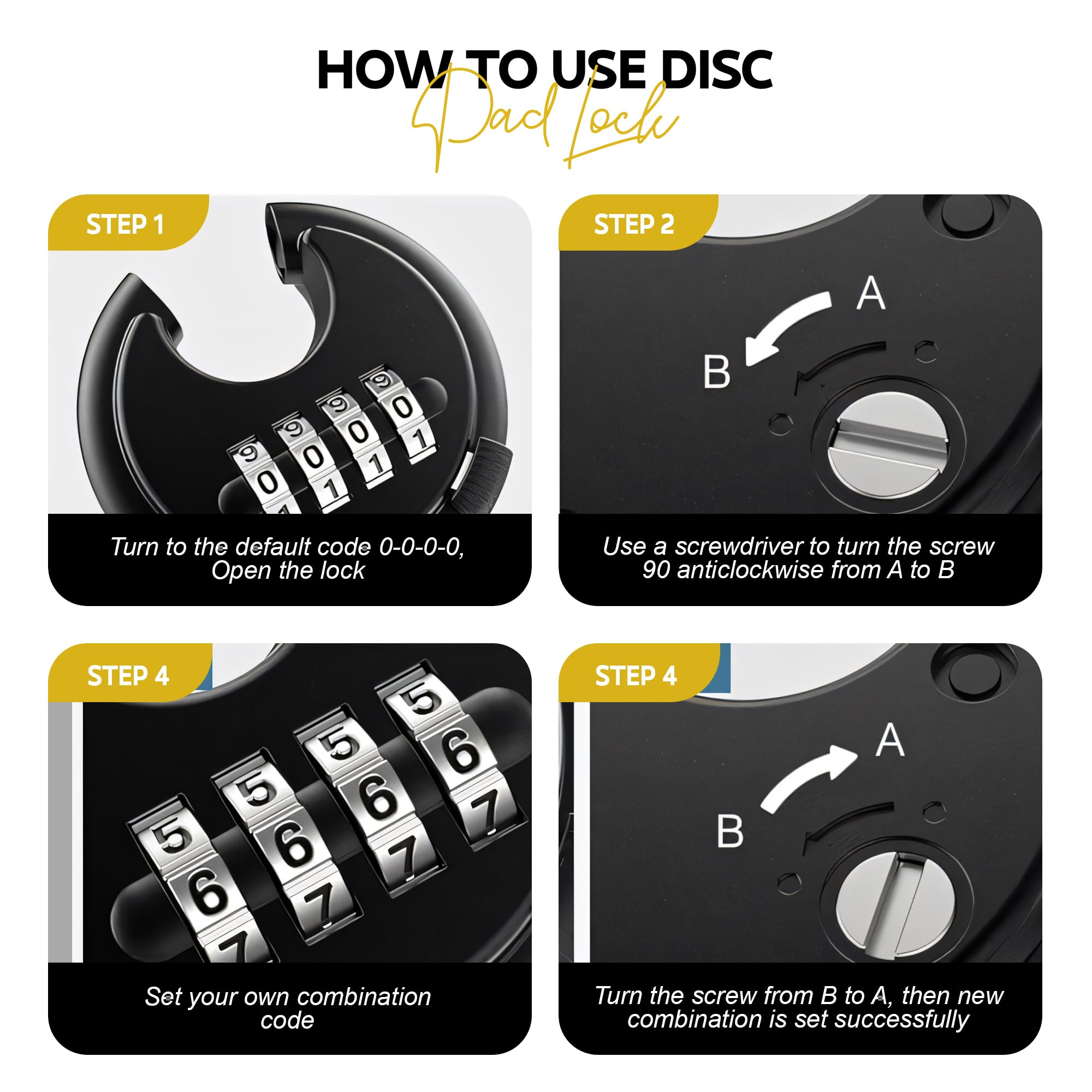 MIORAH Combination Lock | Heavy Duty Number Lock for Door | Keyless Password Padlock for Home & Gate Security — Amazon image 8