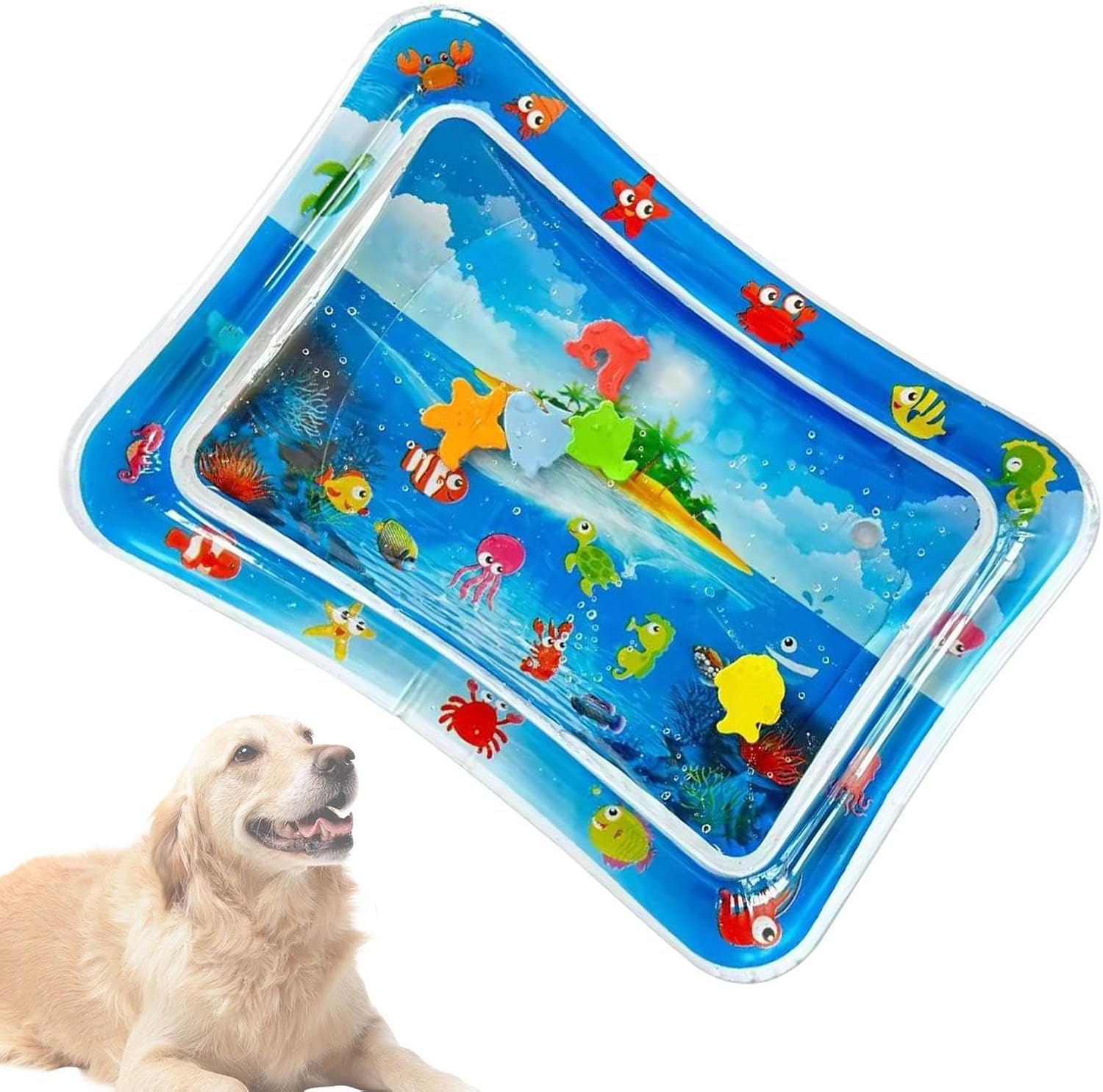 Cat Water Bed – Dog Cooling Waterbed Pad | Sensory Interactive Cat Toys for Outdoor Indoor Activity Exercise Enrichment