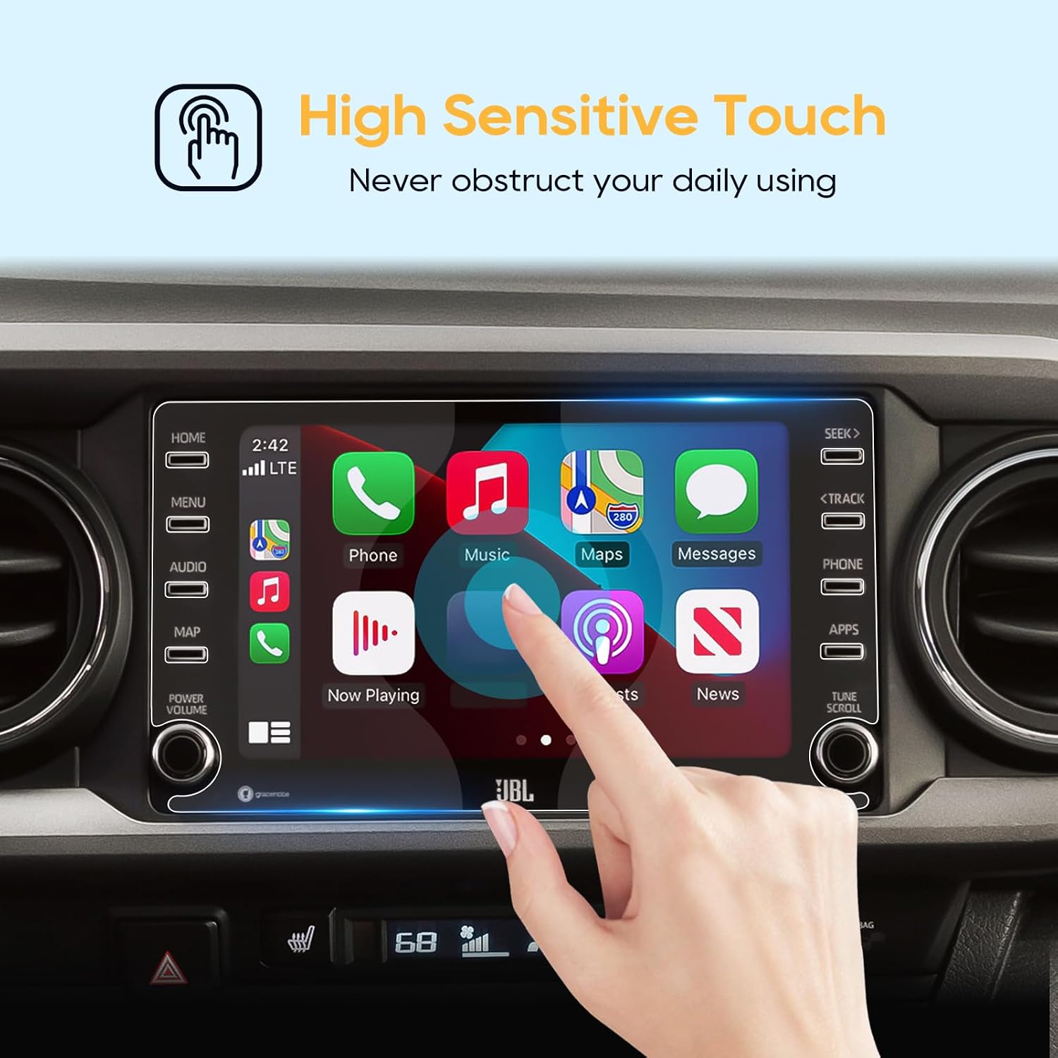 LFOTPP 2023 Tacoma Screen Protector for oyota Tacoma(2019-2023),Highlander XU70(2020-2022),C-HR(2019-2022),RAV4(2019-2022),Corolla Cross (2021-2022),Corolla(2020-2022) 8-Inch Glass Screen Protector 2023 Tacoma Accessories