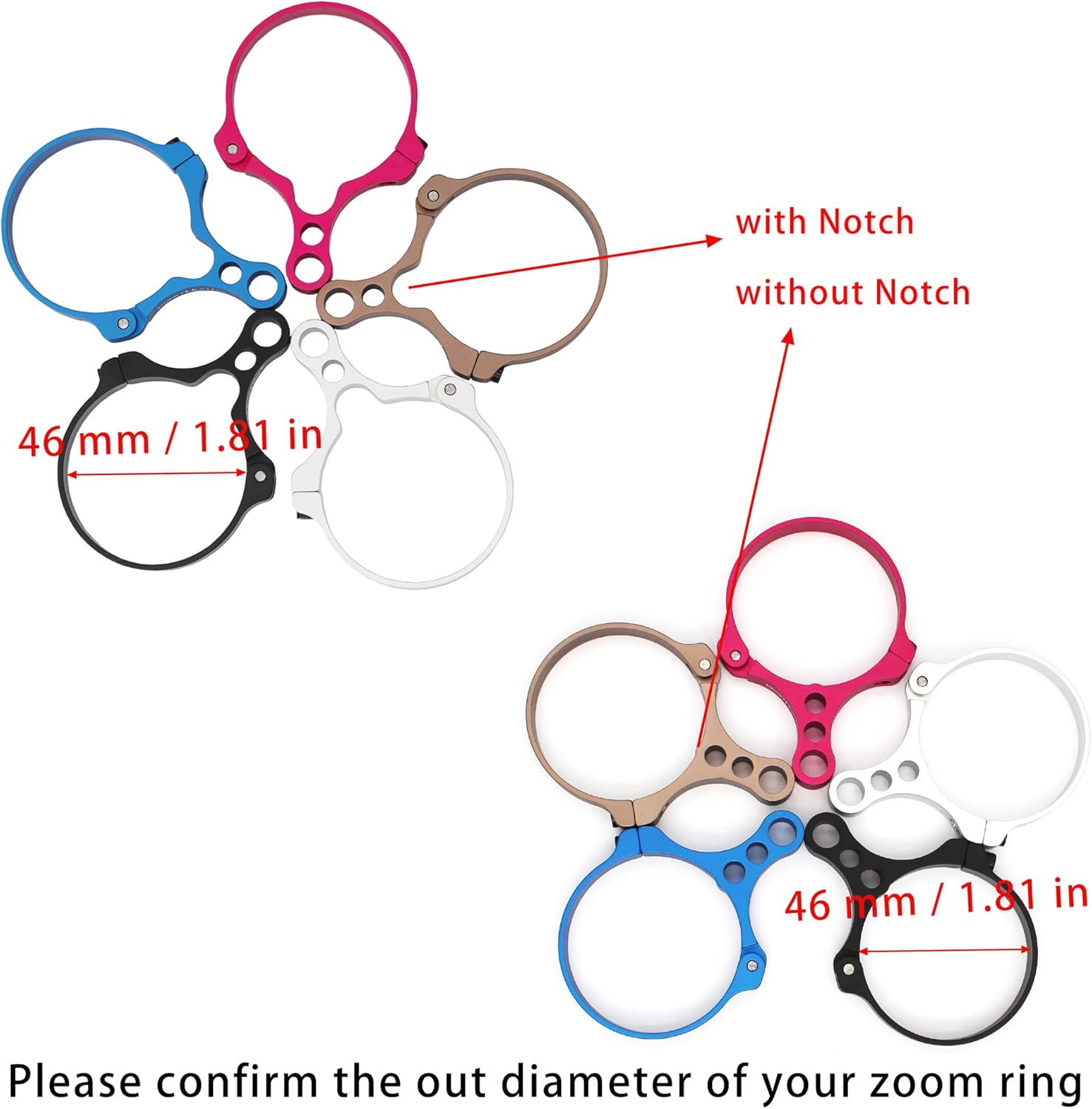 WestHunter Optics Riflescope Switchview Throw Levers | 3 Sizes(42 mm / 44 mm / 46 mm), 2 Types, 5 Colors