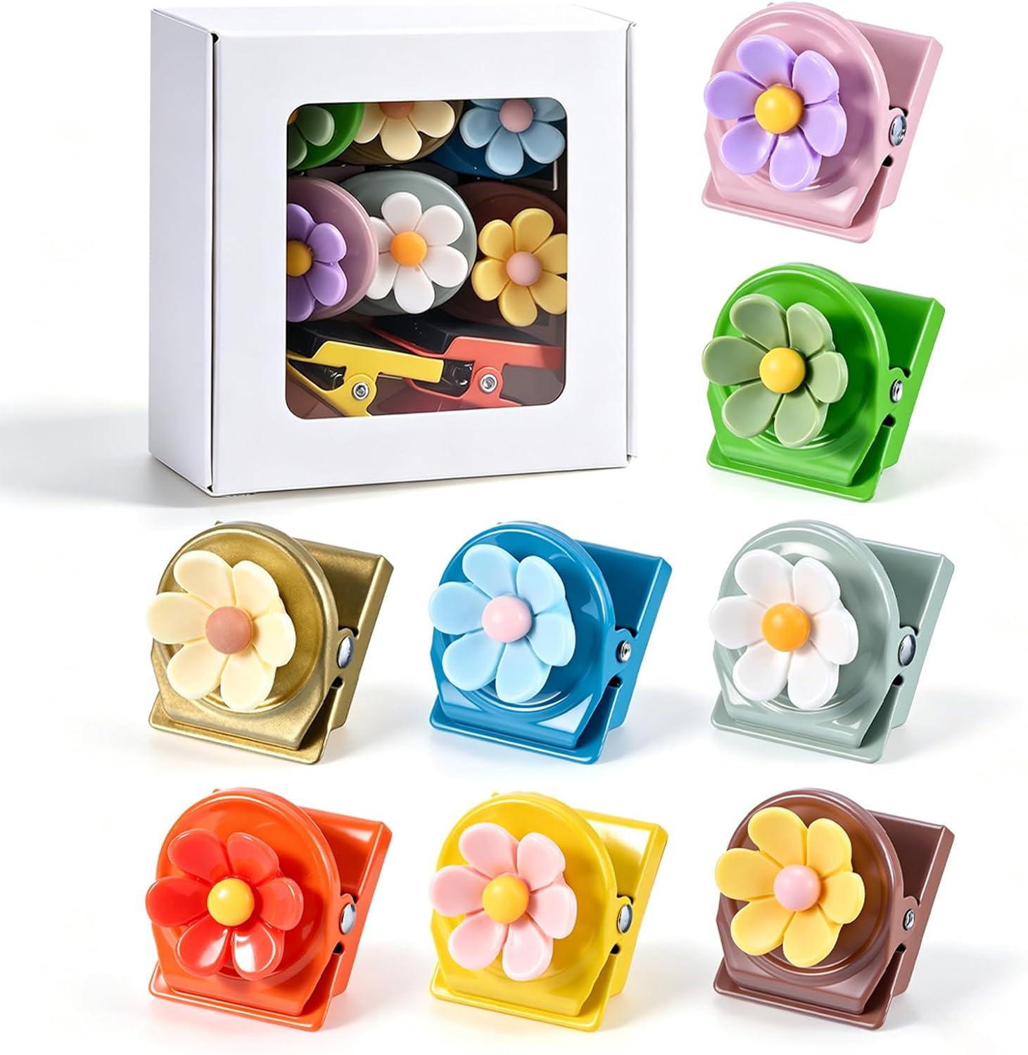 Flower Magnetic Clips, Strong Magnet Clips for Fridge, Whiteboard & Locker