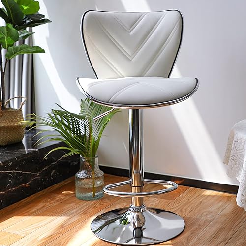 Miniatura 2 de JONAFORS Taburetes de bar giratorios ajustables de alta calidad, taburetes de bar de encimera de cocina, de piel sintética, acolchados con espalda,