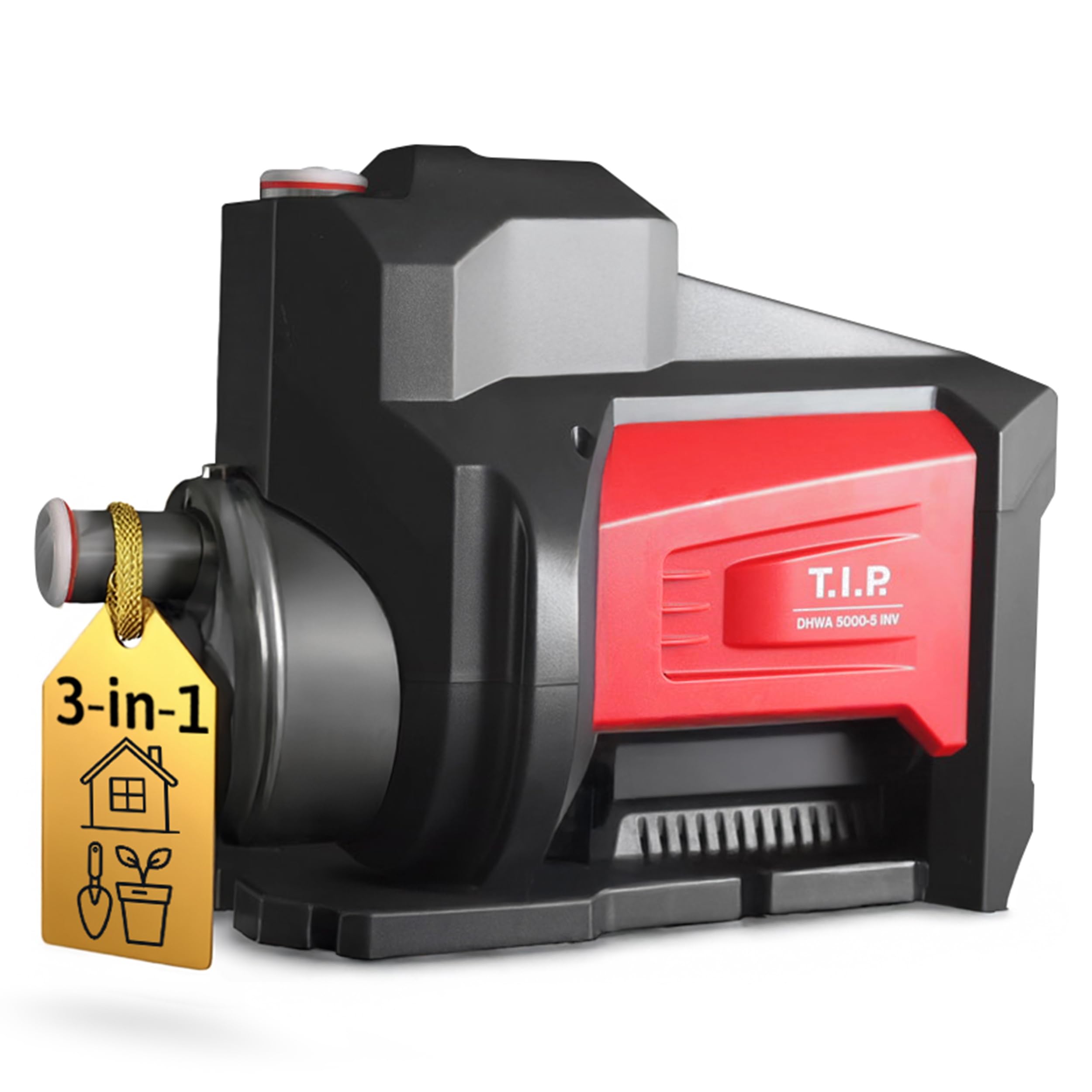 Pompa a inverter T.I.P. DHWA 5000-5 INV - Pompa da giardino ad alte prestazioni ed efficienza energetica, impianto idrico domestico automatico tutto in uno, 5000 l/h, 4,8 bar, 550 W, silenziosa, 31113