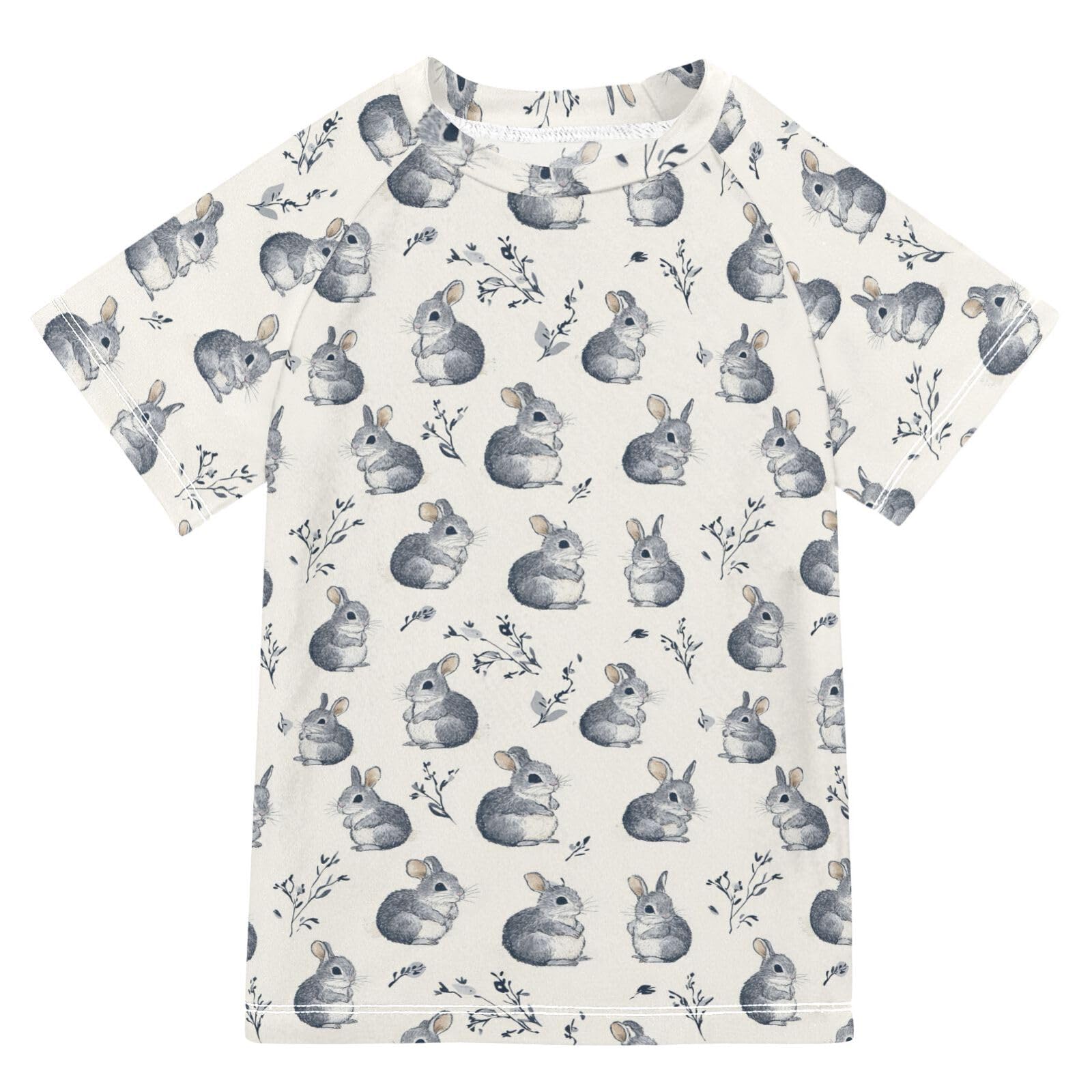 Matching Bathing Suits for Kids Short Sleeve Little Girls Swimsuits 7T Cute Macropodidae Neutral