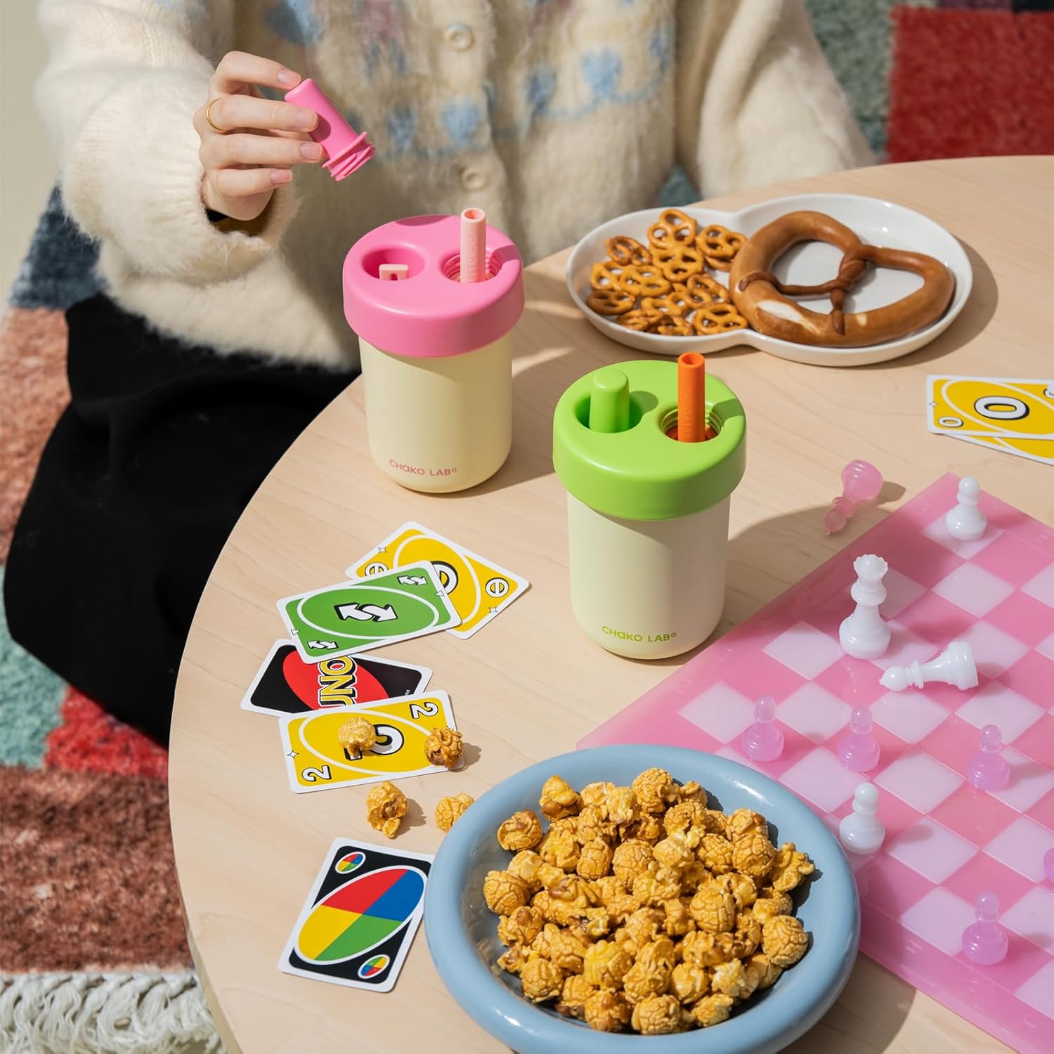 CHAKO LAB Kids Water Bottle with Carrying Rope and Straps | Vacuum Insulated Stainless Steel 16oz for School and Trvels | Two Travel Carrying Options | Matcha Green - Image 9