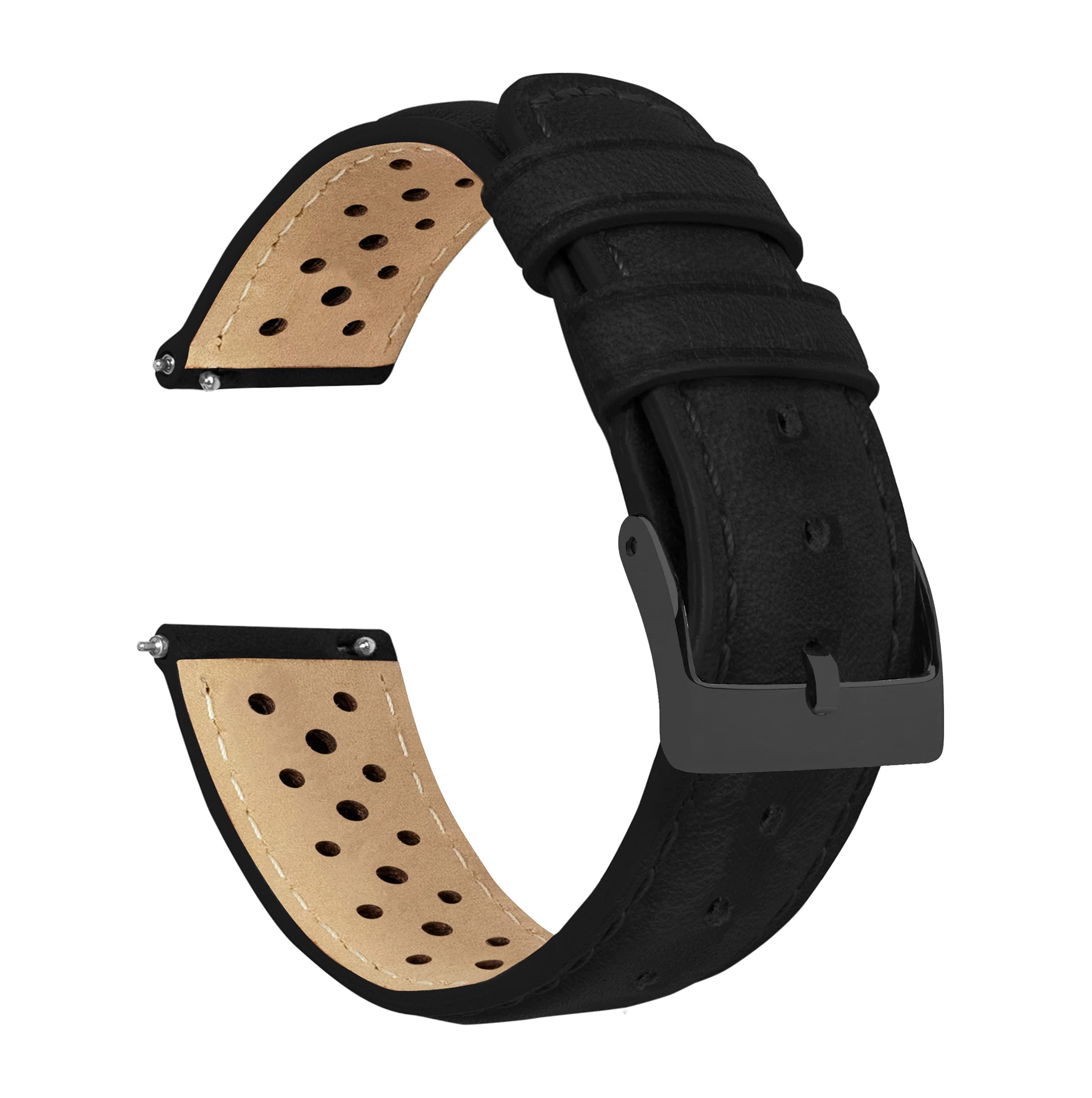 Barton Racing &amp; Rally Horween Leather Straps with Integrated Quick Release Spring Bars - Watch Bands