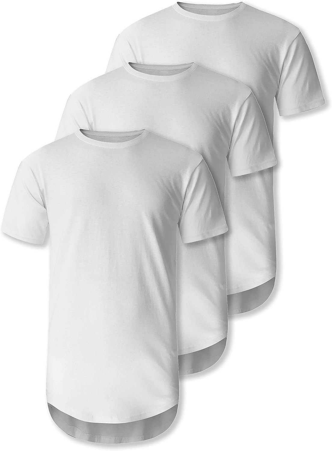 Ma Croix Mens Hipster T Shirts Hip Hop Longline Crewneck Casual Street Basic Big and Tall Tee