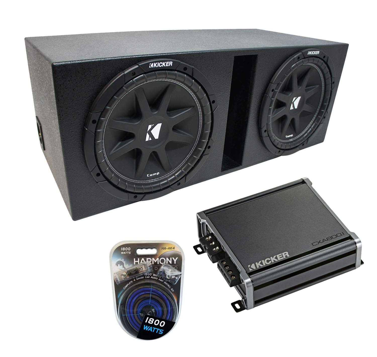 American Sound Connection Universal Car Stereo Rhino Coated Ported Dual 10