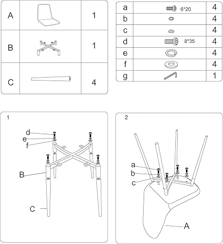 Miniatura 8 de CangLong - Silla de respaldo y asiento acojinado para silla, comedor.