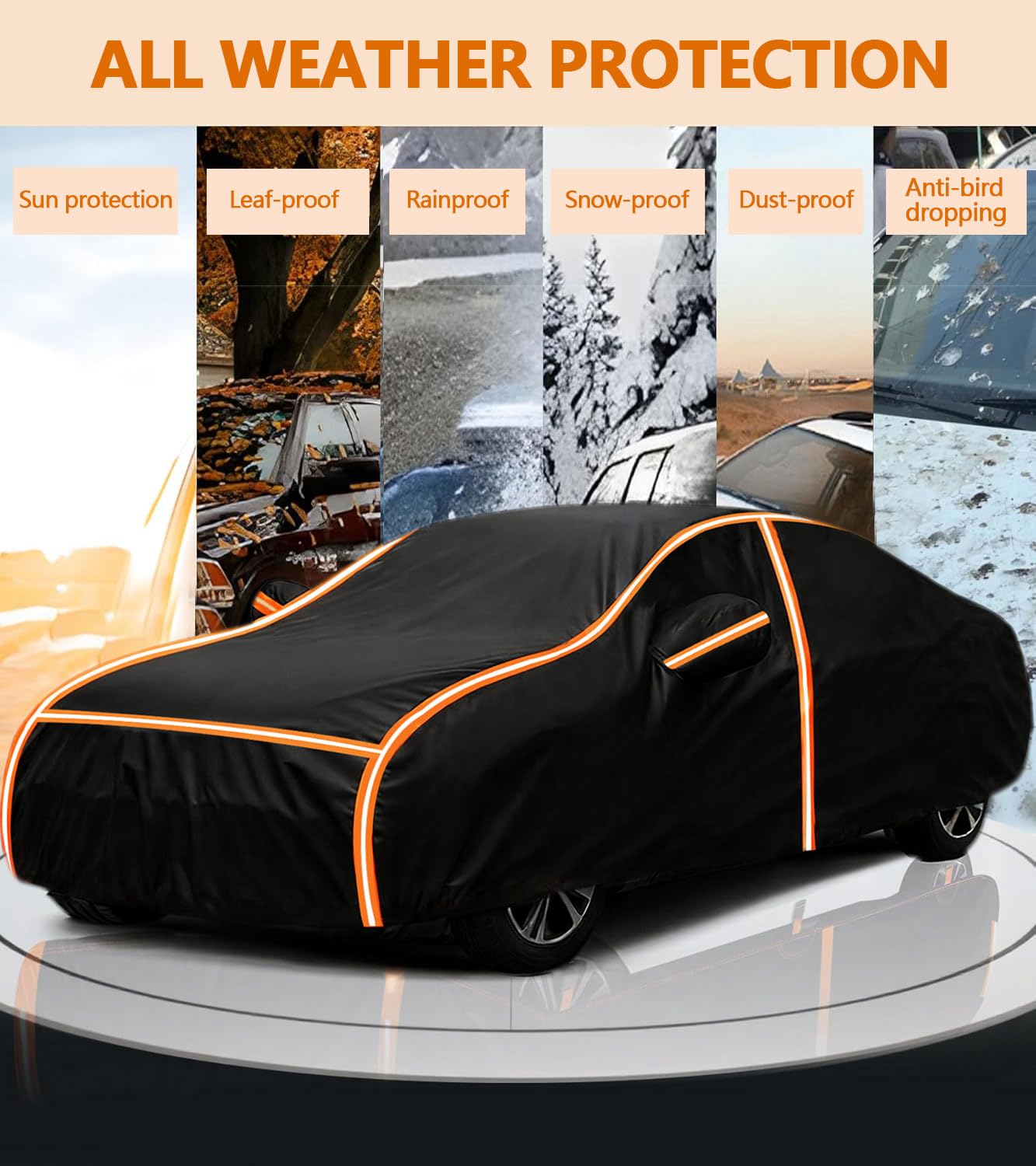 Zewnętrzny pokrowiec na samochód do Jaguar F-TYPE 2013-2023 Pokrowiec na samochód Wodoodporny oddychający wewnętrzny miękki zamek błyskawiczny Odporny na śnieg/wiatr / UV