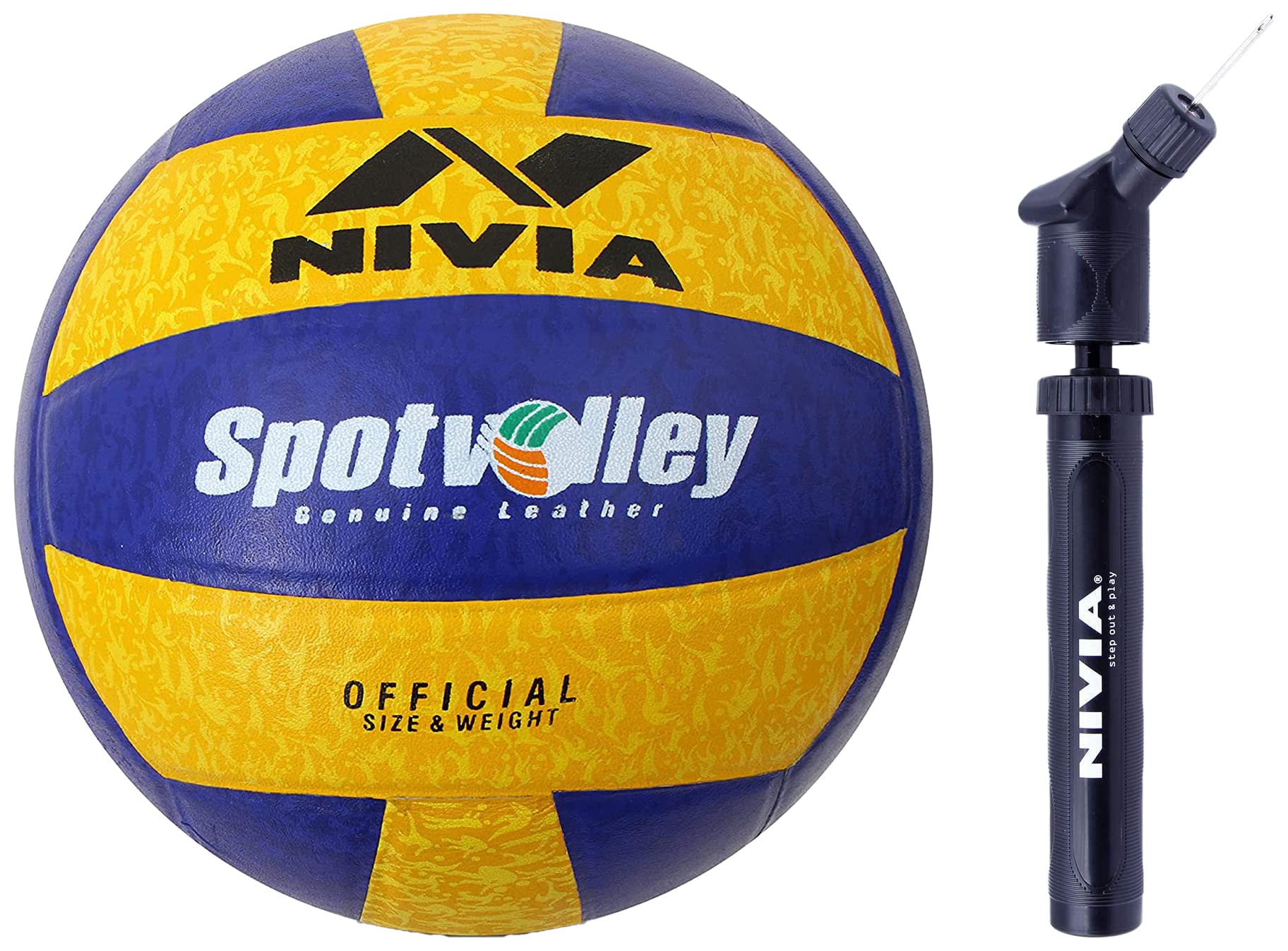 Nivia Spot Volley And Nivia Ball Pump Double Action, Volleyball, Yellow (B07JF9FBP5) Amazon Price History, Amazon Price Tracker