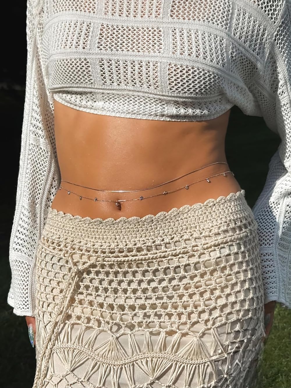 Belly Chain for Women 14K Gold Plated Waist Chain Waterproof Dainty Sexy Gold Body Chains Jewelry for Bikini Summer Beach Jewelry Gift for Her - Image 6