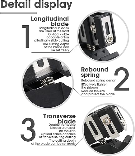 Miniatura 4 de Herramienta de corte de pelado de cables coaxiales, pelacables coaxiales, pelacables de fibra óptica, cortador de cable crimpador, 3 piezas