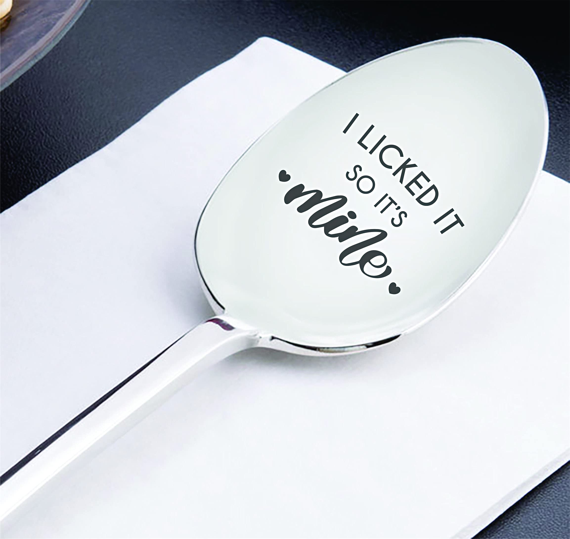 Lustiger Gravierter Löffel 'I Licked It So Its Mine' – 17,8 Cm, Witziges Geschenk Für Ehemann Oder Frau