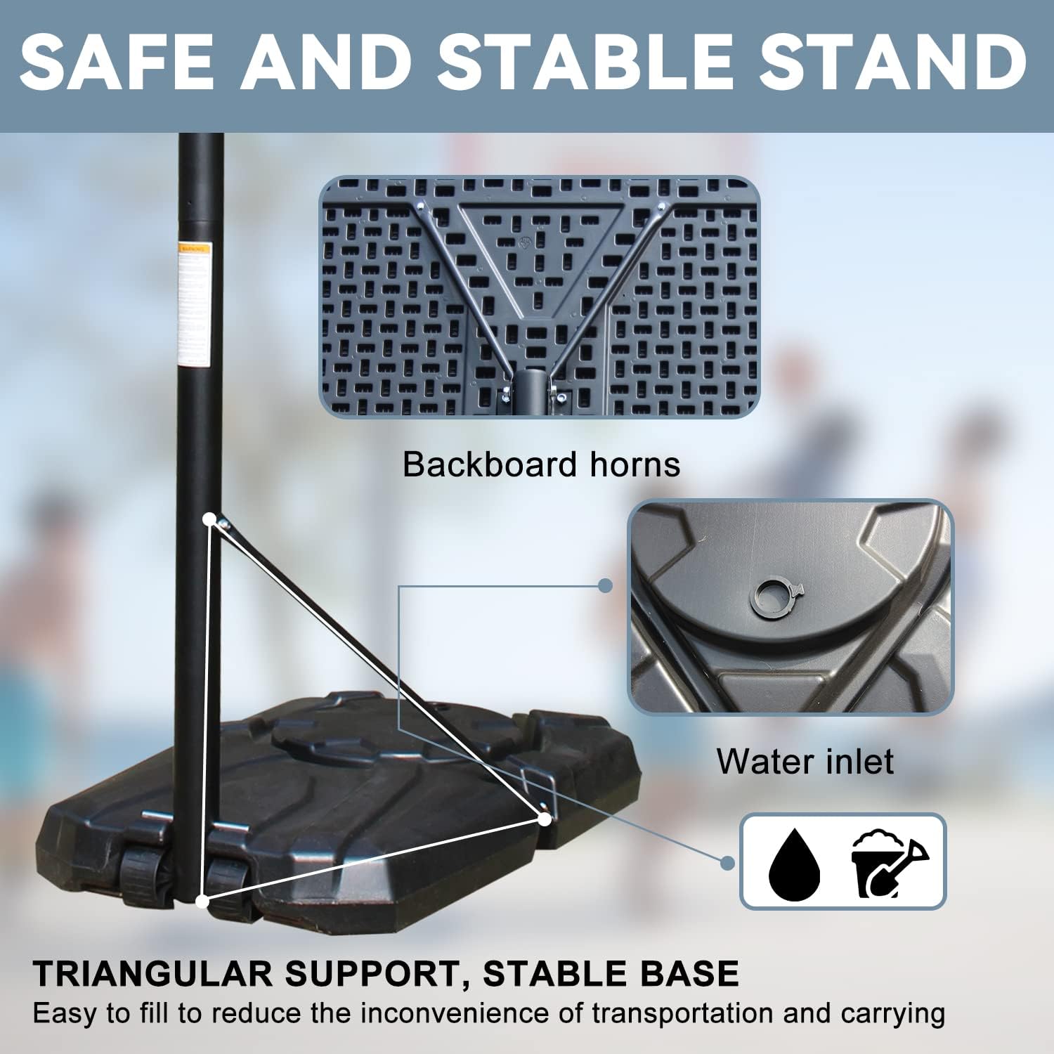 Basketball Hoop Basketball Goal 7ft-10ft Portable Basketball System Set with Wheels Height Adjustable for Kids Adult Teenagers Outdoor/Indoor Sports : Sports & Outdoors