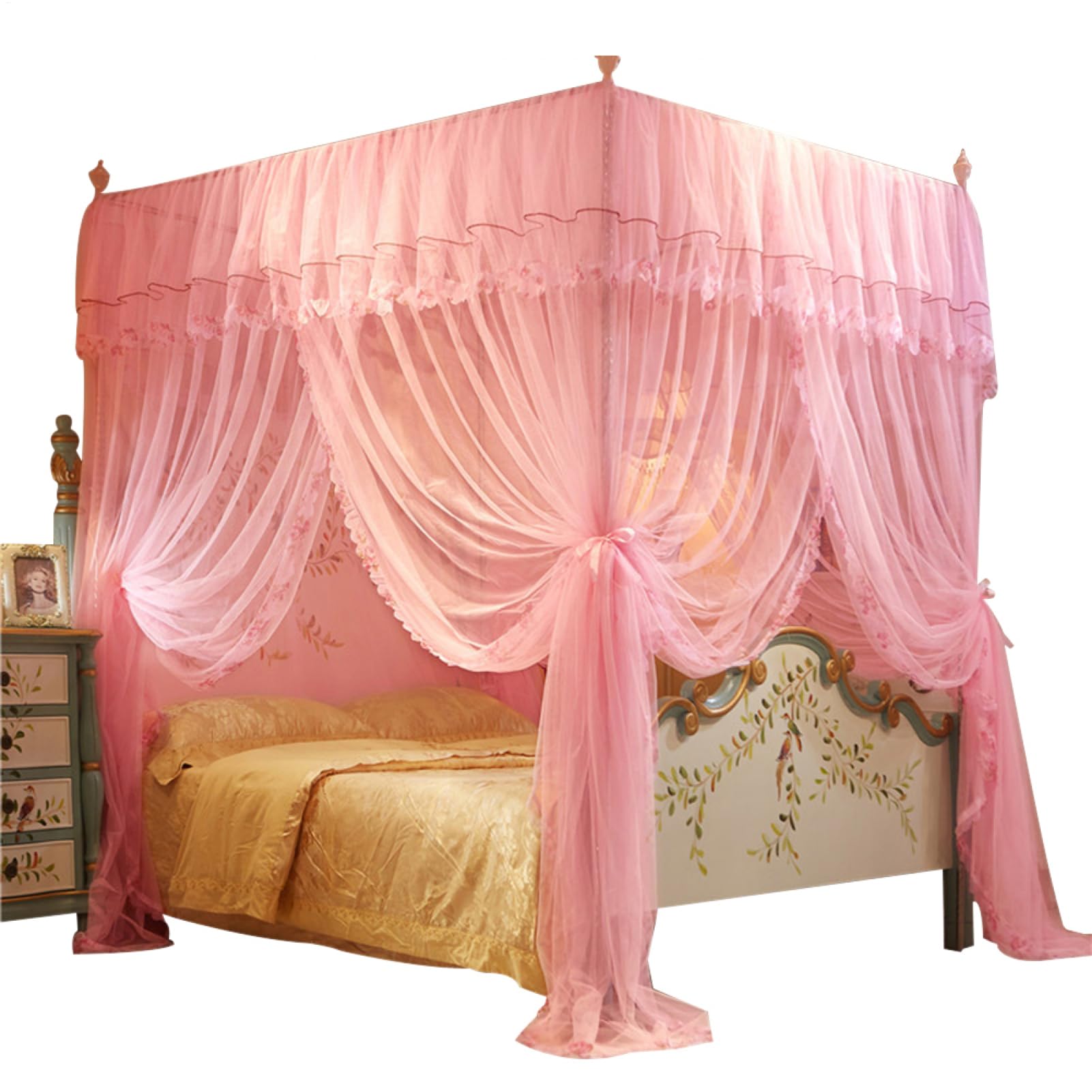 Tenda a baldacchino - Rete per in poliestere da 200 cm, copertura | per zanzare sospesa in angoli, protezione per culla codificata | Morbido scudo decorativo per con relax in