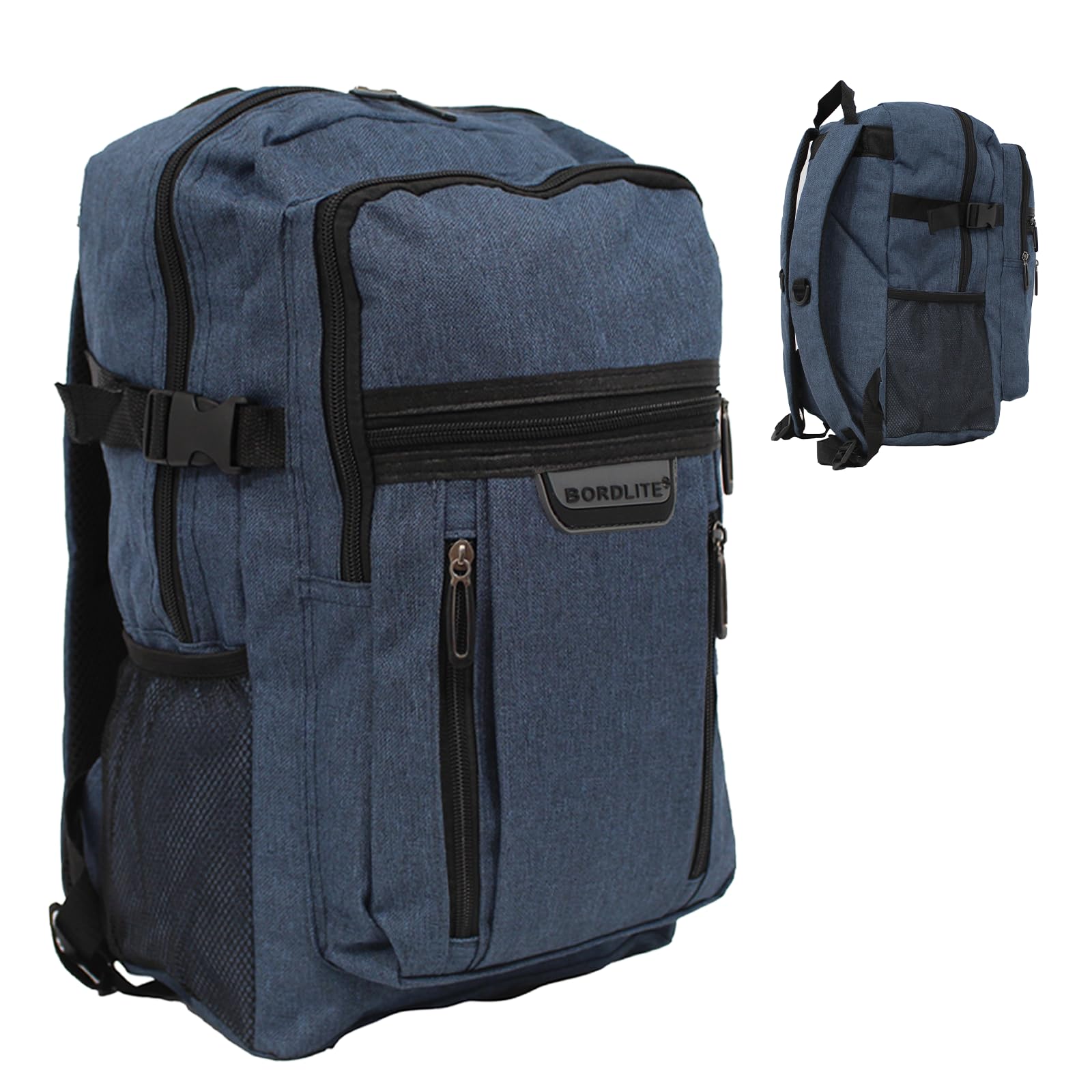 Bordlite Unisex Navy Ryanair 40X20x25cm Carry On Underseat Cabin Backpack - Airline Approved Travel Rucksack - Approved For Easyjet, Jet2, Ryanrair, Virgin Atlantic, Klm (Navy)