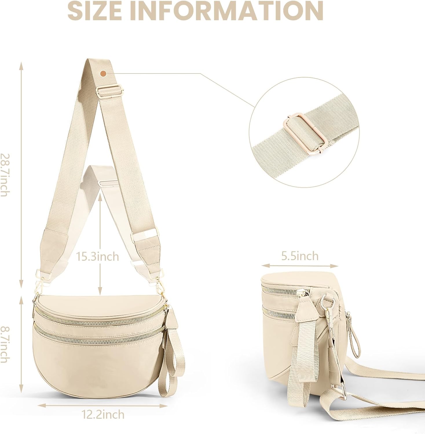 Bum Bags for Women Crossbody,Spacious Nylon Crossbody Bag Trendy Checkered Purse Shoulder Bag 2025 - Image 3