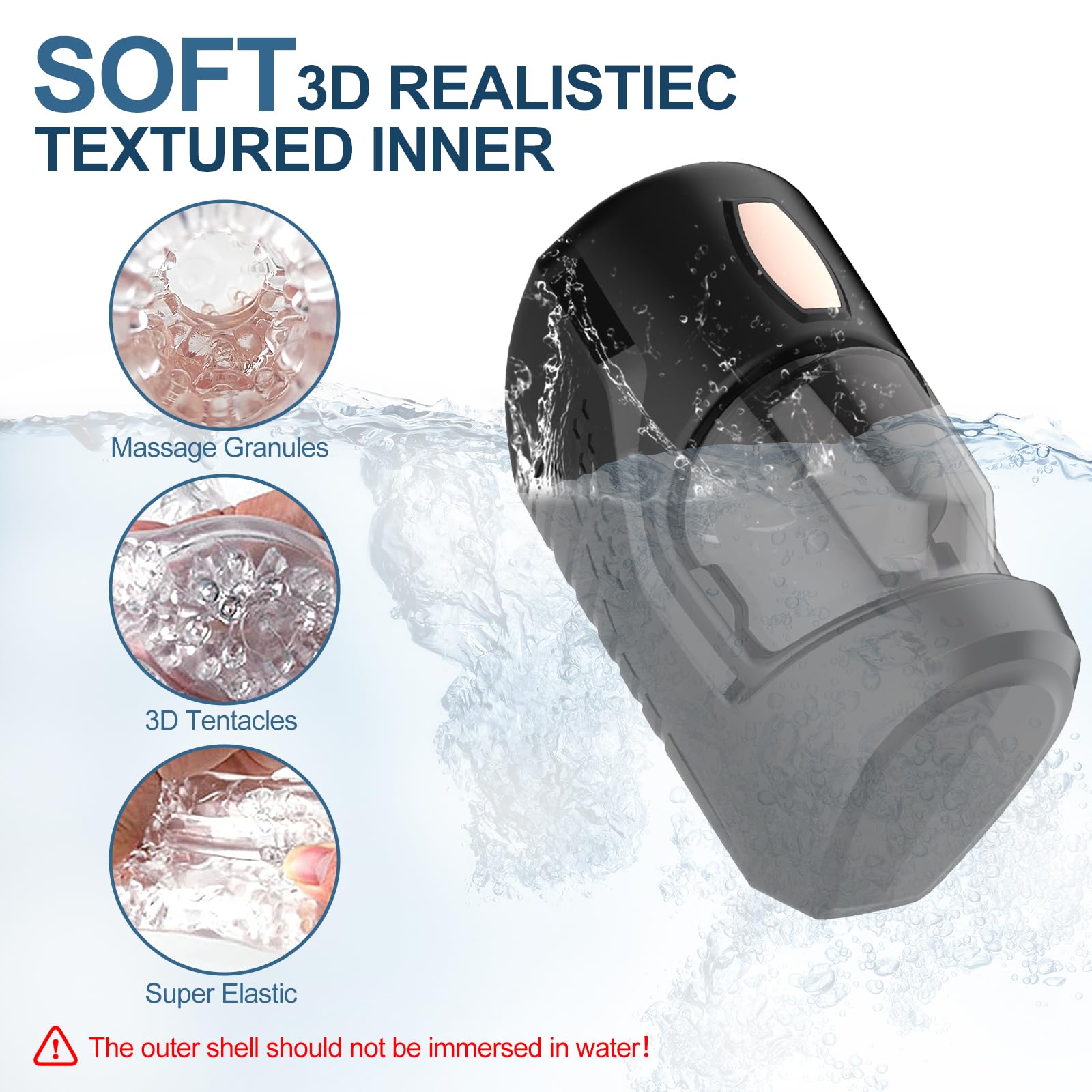 Masturbateur Automatique Jouet Sexuel, Appareil Masturbateur Cup avec 10 Modes de Vibration&Télescopiques, Adulte Sexe Machine avec 3D Silicone Manchon de Particules, Pompe à Pénis pour Homme (TKCFR)