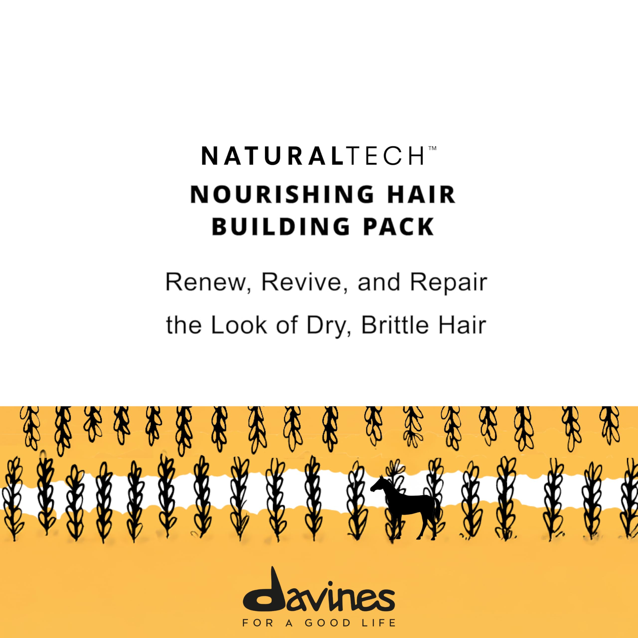 Davines Naturaltech Nourishing Hair Building Pak, Restructuring & Hydrating for Dry & Damaged Hair - With Vegetal Keratin - Deep Repair Mask for Damaged Strands, 8.45 Fl Oz