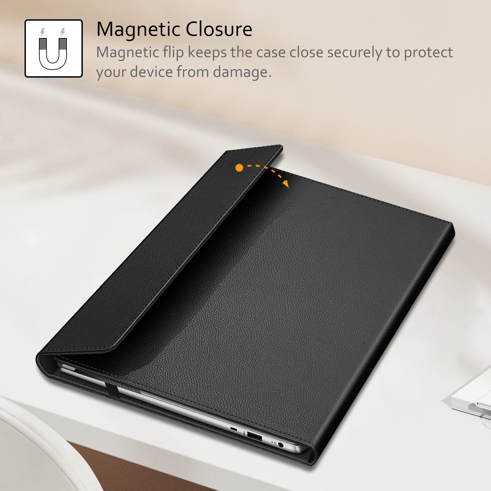 Fintie Sleeve Case for 15.6" HP Pavilion 15-EGxxx 15t-eg000 / HP Pavilion 15-EHxxx 15z-eh000 Series - Premium PU Leather Protective Portfolio Book Cover, Black