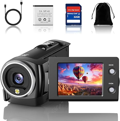 Miniatura 9 de Yatao Videocámara de 8K - Cámara para vlogging de 75MP con grabación de doble vista, WiFi, zoom 16X, diseño portátil, pantalla giratoria de 270°.