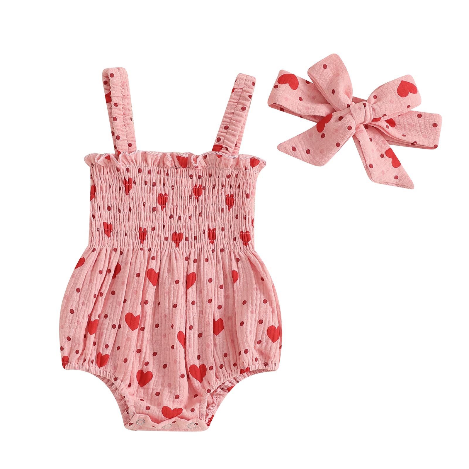 Cute Baby Girl Outfit Sleeveless Romper Breathable Ruched Bodysuit Comfy Outfits Baby Girl Summer Clothes