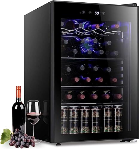 Miniatura 10 de Antarctic Star 0.6 pies cúbicos. Refrigerador mini para vino de pie libre, encimera para bodega de vino de 4 botellas, vino tinto, silencioso, Negro