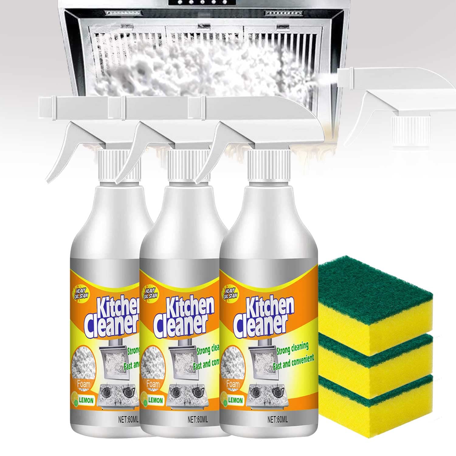 ZWAB 1/2/3PCS All Purpose Kitchen Cleaner, Easy off Specialty Kitchen Degreaser Cleaner, Strong Kitchen Heavy Duty Degreaser Spray, Multipurpose Kitchen Degreaser Cleaner Spray